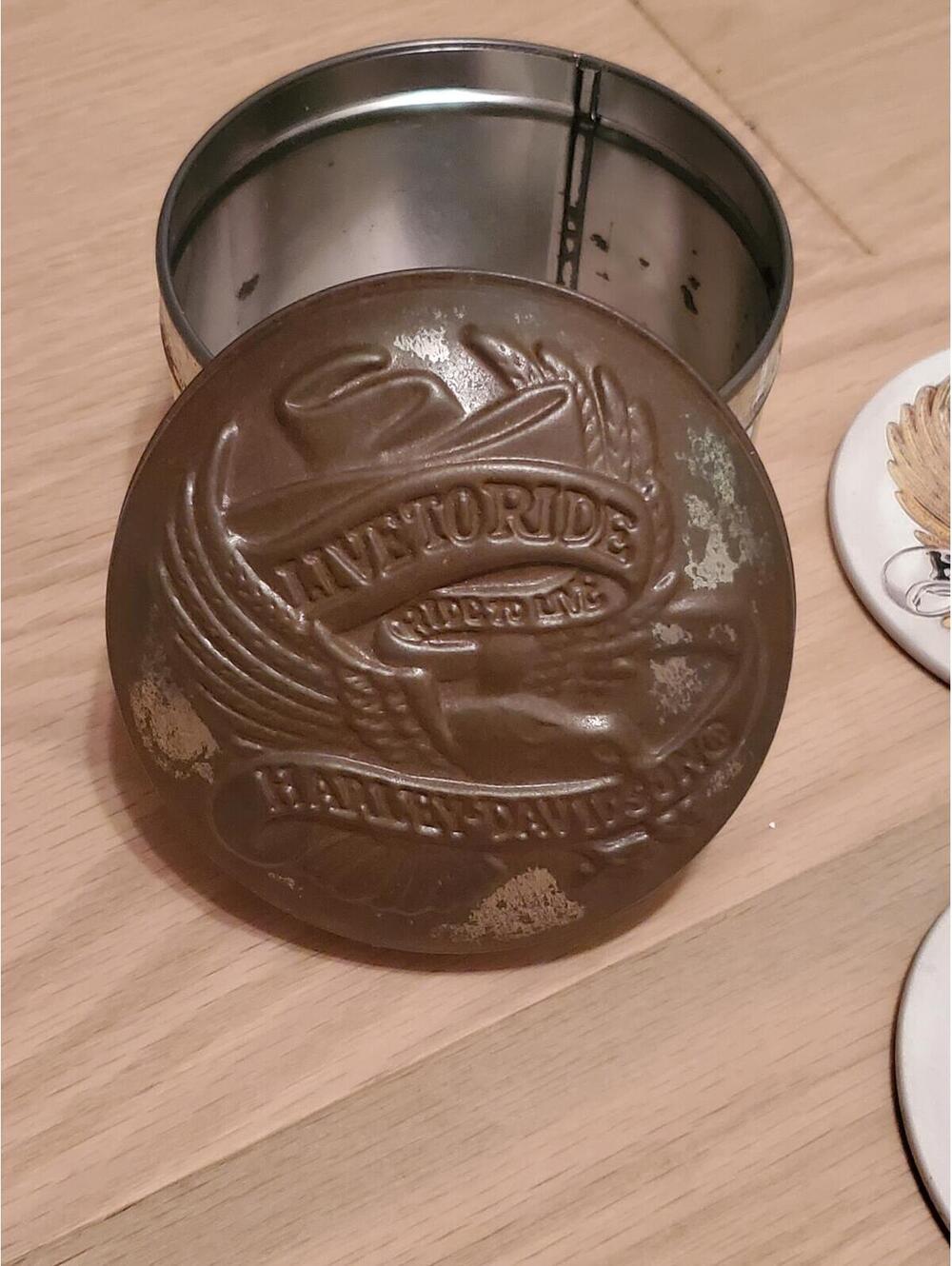 Vintage Harley-Davidson Live to Ride Metal Tin with Coasters